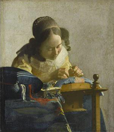 Johannes Vermeer, La Dentellière, vers 1669-1670. Paris, musée du Louvre,
département des Peintures
© RMN-Grand Palais （musée du Louvre） /
Gérard Blot
